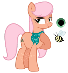 Size: 1024x1104 | Tagged: safe, artist:dualitysin, derpibooru import, oc, oc only, oc:pink lady, earth pony, pony, base used, female, freckles, magical lesbian spawn, mare, neckerchief, offspring, parent:applejack, parent:fluttershy, parents:appleshy, simple background, solo, transparent background