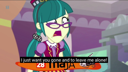 Size: 1280x720 | Tagged: safe, screencap, juniper montage, equestria girls, mirror magic, spoiler:eqg specials, angry, annoyed, disturbed, polish, solo, subtitles, upset