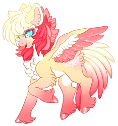 Size: 864x924 | Tagged: safe, artist:ohhoneybell, oc, oc only, oc:koharu, pegasus, pony, chest fluff, colored wings, female, mare, multicolored wings, simple background, solo, transparent background