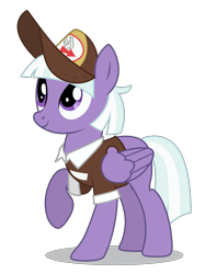 Size: 3744x5000 | Tagged: safe, artist:dragonchaser123, derpibooru import, appointed rounds, pegasus, pony, the break up breakdown, absurd resolution, background pony, cap, clothes, female, hat, looking up, mailmare, mailmare hat, mare, raised hoof, simple background, smiling, solo, transparent background, uniform, vector