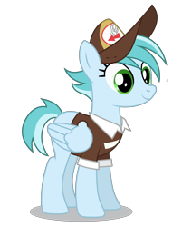 Size: 3984x4960 | Tagged: safe, artist:dragonchaser123, derpibooru import, rainy day, pegasus, pony, the break up breakdown, absurd resolution, background pony, clothes, female, hat, mailmare, mailmare hat, mare, simple background, smiling, solo, transparent background, uniform, vector