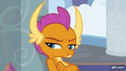 Size: 640x360 | Tagged: safe, derpibooru import, screencap, ocellus, smolder, thorax, changedling, changeling, dragon, school daze, :t, animated, backing away, crossed arms, cute, diaocelles, disguise, disguised changeling, disturbed, dragon ocellus, dragonellus, eye contact, eyeroll, female, floppy ears, frown, gif, grin, gritted teeth, hair twirl, king thorax, leaning, lidded eyes, looking at each other, looking down, male, open mouth, raised eyebrow, sad, sadorable, scared, school of friendship, shocked, shy, smiling, smirk, smolderbetes, suspicious, wide eyes