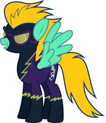 Size: 5091x5930 | Tagged: safe, artist:weaponlord206, derpibooru import, lightning dust, pegasus, pony, absurd resolution, clothes, costume, female, goggles, mare, shadowbolts, shadowbolts costume, spread wings, wings