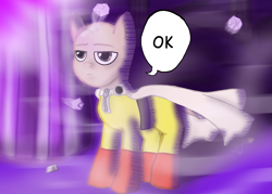 Size: 2100x1500 | Tagged: safe, artist:khough, derpibooru import, pony, crossover, ok, one punch man, ponified, saitama, solo