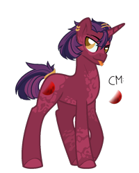 Size: 766x956 | Tagged: safe, artist:jaysey, derpibooru import, oc, oc only, oc:bloodmoon, unicorn, base used, magical lesbian spawn, male, offspring, parent:tempest shadow, parent:twilight sparkle, parents:tempestlight, simple background, solo, stallion, tongue out, transparent background