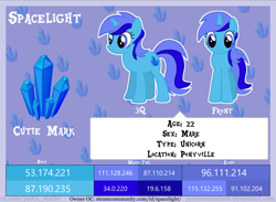 Size: 8000x5862 | Tagged: safe, artist:justisanimation, oc, oc only, oc:spacelight, pony, unicorn, absurd resolution, female, mare, reference sheet, solo