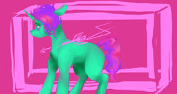 Size: 1500x800 | Tagged: safe, artist:fizzlesoda2000, derpibooru import, oc, oc only, pony, unicorn, abstract background, blank flank, sad, solo