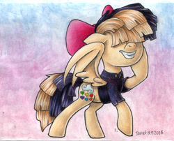 Size: 900x728 | Tagged: safe, artist:andpie, derpibooru import, songbird serenade, pony, my little pony: the movie, pose, smiling, solo, traditional art