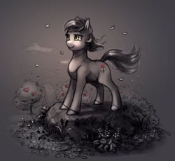 Size: 794x730 | Tagged: safe, artist:spirit-alu, roseluck, pony, flower, rose, solo, standing, windswept mane