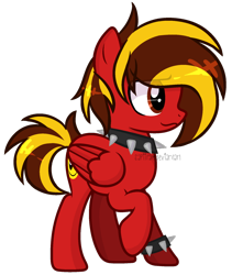 Size: 1024x1216 | Tagged: safe, artist:sapiira, derpibooru import, oc, oc:devin, pegasus, pony, choker, male, simple background, solo, spiked choker, spiked wristband, stallion, transparent background, wristband