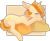 Size: 2050x1689 | Tagged: safe, artist:emily-826, derpibooru import, oc, oc only, oc:butterscotch, pony, unicorn, female, mare, pillow, prone, simple background, solo, transparent background, underhoof, ych result