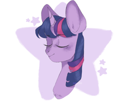 Size: 2000x1600 | Tagged: safe, artist:calcifei, twilight sparkle, alicorn, pony, bust, eyes closed, female, mare, portrait, solo