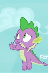 Size: 343x525 | Tagged: safe, derpibooru import, screencap, spike, dragon, molt down, cropped, flying, male, smiling, winged spike