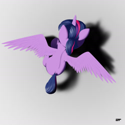 Size: 2200x2200 | Tagged: safe, artist:styroponyworks, twilight sparkle, twilight sparkle (alicorn), alicorn, pony, aerial view, female, mare, solo