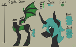 Size: 2576x1600 | Tagged: safe, artist:moonakart13, artist:moonaknight13, oc, oc only, changeling, changeling oc, fangs, green changeling, holes, reference sheet, solo, text, wings