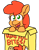 Size: 900x1150 | Tagged: safe, artist:threetwotwo32232, derpibooru import, oc, oc only, oc:wafflecakes, earth pony, pony, box, female, looking at you, mare, simple background, solo, text, transparent background