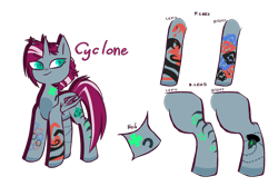 Size: 1500x1000 | Tagged: safe, artist:queenofvipers, derpibooru import, oc, oc only, oc:cyclone (ice1517), alicorn, bat pony, bat pony alicorn, pony, alicorn oc, female, icey-verse, magical lesbian spawn, mare, next generation, offspring, parent:oc:elizabat stormfeather, parent:tempest shadow, parents:canon x oc, parents:stormshadow, simple background, solo, tattoo, transparent background