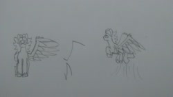 Size: 2560x1440 | Tagged: safe, artist:summerium, derpibooru import, oc, oc only, oc:summer lights, pegasus, pony, doodle, traditional art, unshorn fetlocks, wings