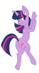 Size: 2193x4032 | Tagged: safe, artist:larrykitty, twilight sparkle, pony, unicorn, absurd resolution, bipedal, ear fluff, looking at you, plot, raised tail, simple background, solo, tail, transparent background, twibutt