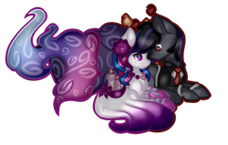 Size: 1024x651 | Tagged: safe, artist:absolitedisaster08, derpibooru import, oc, oc only, earth pony, original species, pony, clothes, female, flower, flower in hair, male, necktie, oc x oc, prone, scented pony, shipping, simple background, straight, transparent background