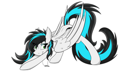 Size: 2460x1600 | Tagged: safe, artist:dangercloseart, derpibooru import, oc, oc only, oc:danger close, pegasus, pony, dog tags, simple background, smiling, solo, stretching, transparent background