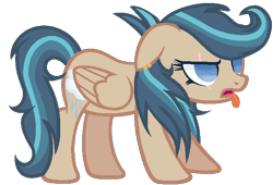 Size: 680x462 | Tagged: safe, artist:puffydashie01, derpibooru import, oc, pegasus, pony, female, mare, offspring, parent:dumbbell, parent:indigo zap, scar, simple background, solo, tongue out, transparent background