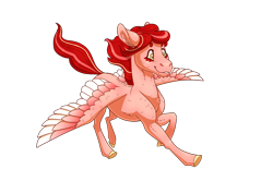 Size: 3508x2480 | Tagged: safe, artist:jackiebloom, derpibooru import, oc, oc:peach pit, pegasus, pony, colored wings, female, high res, mare, multicolored wings, simple background, solo, transparent background
