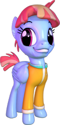 Size: 850x1755 | Tagged: safe, artist:fillerartist, windy whistles, pony, 3d, blender, render, simple background, solo, standing, transparent background