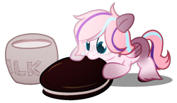 Size: 1032x604 | Tagged: safe, artist:eclispeluna, derpibooru import, oc, pegasus, pony, base used, cookie, female, filly, food, nom, simple background, solo, tiny ponies, transparent background