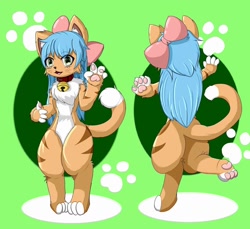Size: 1440x1320 | Tagged: artist needed, safe, derpibooru import, oc, oc only, oc:文毛, cat, bell, bell collar, bow, catified, collar, hair bow, solo, species swap