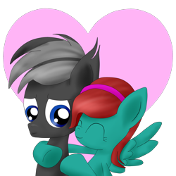 Size: 2000x2000 | Tagged: safe, artist:upsidedownpanda, oc, oc only, oc:helping heart, oc:shadow wings, bat pony, pony, love, shipping