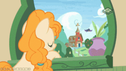 Size: 480x270 | Tagged: safe, artist:小凱, edit, edited screencap, screencap, bright mac, pear butter, earth pony, pony, the perfect pear, animated, boomerang (tv channel), bright mac's letter, chinese, gif, meme