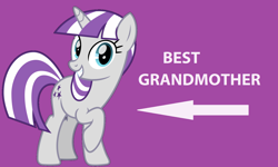 Size: 1628x978 | Tagged: safe, derpibooru import, twilight velvet, unicorn, arrow, female, grandmother, image macro, mare, meme, purple background, simple background, solo