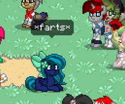 Size: 514x427 | Tagged: safe, derpibooru import, oc, oc:midnight mist, pegasus, pony, fart, fart noise, pony town