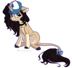 Size: 999x951 | Tagged: safe, artist:frostedpuffs, oc, oc only, pony, unicorn, cap, female, floppy ears, hat, mare, simple background, sitting, solo, transparent background