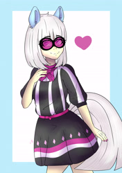 Size: 3912x5560 | Tagged: safe, artist:girlunicorn, artist:sweethearts11, derpibooru import, photo finish, human, clothes, dress, eared humanization, humanized, solo, tailed humanization