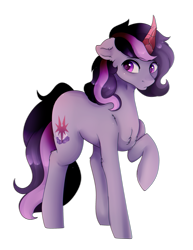 Size: 2197x2845 | Tagged: safe, artist:petergriffinschin, derpibooru import, oc, oc only, oc:hollow dusk, pony, unicorn, chest fluff, cutie mark, male, raised hoof, simple background, solo, sombra horn, stallion, transparent background