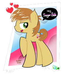 Size: 993x1123 | Tagged: safe, artist:cloudyzu, feather bangs, earth pony, pony, hard to say anything, heart, male, solo, stallion