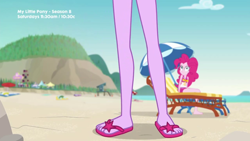 Size: 1280x720 | Tagged: safe, derpibooru import, screencap, pinkie pie, sci-twi, twilight sparkle, better together, equestria girls, friendship math, clothes, feet, female, legs, swimsuit