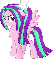 Size: 1942x2173 | Tagged: safe, artist:luckyclau, aria blaze, pegasus, pony, female, looking at you, mare, simple background, smiling, solo, transparent background