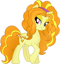 Size: 2077x2192 | Tagged: safe, artist:luckyclau, adagio dazzle, pony, unicorn, female, mare, ponified, simple background, smiling, solo, transparent background