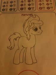 Size: 756x1008 | Tagged: safe, artist:hickory17, derpibooru import, oc, oc only, oc:hickory switch, earth pony, pony, tails of equestria, hat, male, show accurate, solo, traditional art