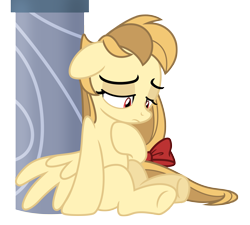 Size: 3559x3197 | Tagged: safe, artist:estories, derpibooru import, oc, oc:alice goldenfeather, pegasus, pony, column, female, high res, mare, sad, simple background, sitting, solo, transparent background, vector