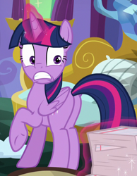 Size: 546x703 | Tagged: safe, derpibooru import, screencap, twilight sparkle, twilight sparkle (alicorn), alicorn, molt down, cropped, solo