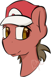 Size: 281x419 | Tagged: safe, artist:mlpcreationist, derpibooru import, pony, bust, pokemon red, pokémon, ponified, red, simple background, solo, transparent background