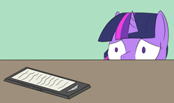 Size: 1437x851 | Tagged: safe, artist:php99, derpibooru exclusive, derpibooru import, twilight sparkle, e-reader, scared, solo