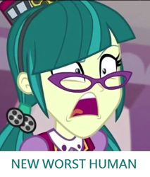 Size: 470x552 | Tagged: safe, edit, edited screencap, screencap, juniper montage, equestria girls, mirror magic, spoiler:eqg specials, cropped, op is a cuck, op is trying to start shit, solo, worst human, worst pony