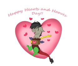 Size: 1500x1284 | Tagged: safe, artist:slushnstuff, derpibooru import, discord, ask-clover-the-clever, box of chocolates, hearts and hooves day, simple background, solo, transparent background, younger