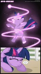 Size: 3300x5898 | Tagged: safe, artist:perfectblue97, twilight sparkle, pony, comic:without magic, absurd resolution, comic, sweet apple acres