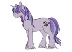 Size: 1024x743 | Tagged: safe, artist:kimyowolf, derpibooru import, oc, oc:rockspell, pony, unicorn, hair over eyes, male, simple background, solo, stallion, transparent background, unshorn fetlocks